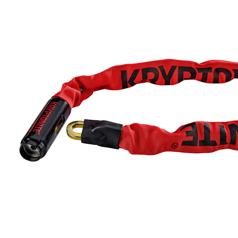 Afbeelding laden in galerijviewer, Kryptonite keeper 785-ketting met geïntegreerd slot – kettingslot fiets – fietsslot met ketting voor elektrische fiets – 85 cm – staal – rood
