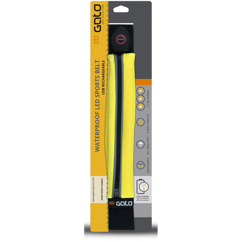 Load image into Gallery viewer, Gato sport usb led belt waterproof neon yellow onesize
