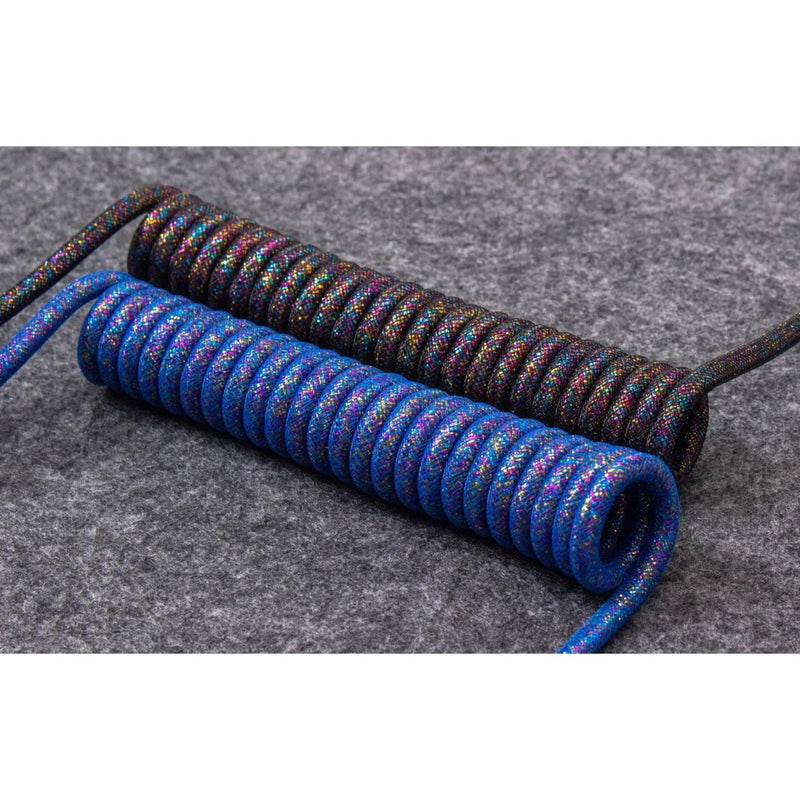Load image into Gallery viewer, Keychron Premium Coiled Aviator Cable Rainbow Plated Blac
