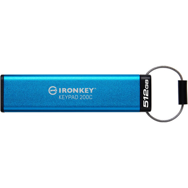 Usb-stick kingston ironkey keypad 200 512 gb blauw