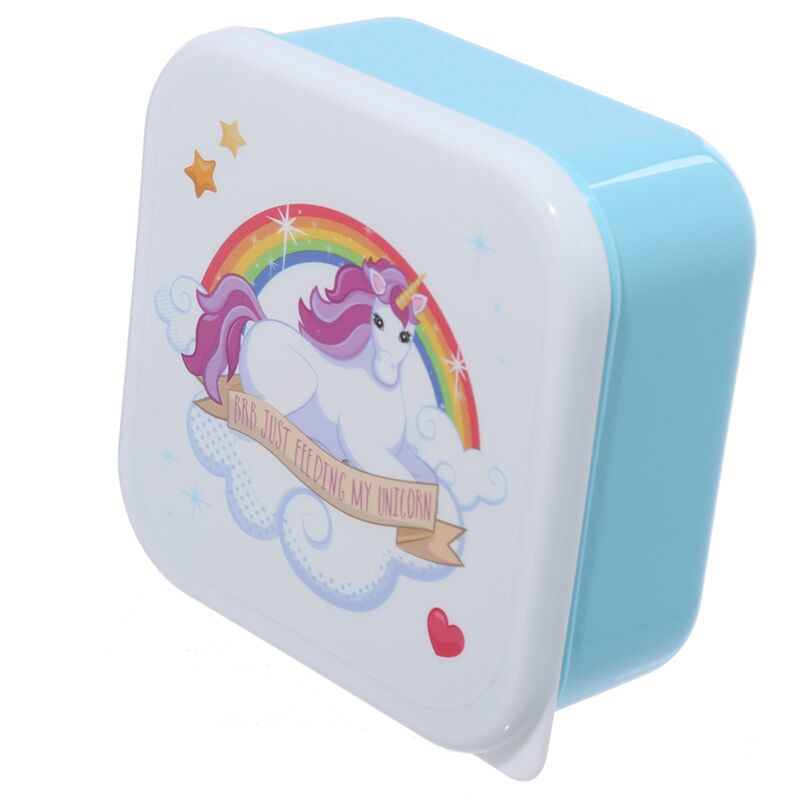 Load image into Gallery viewer, Set 3 lunch box s m l- betoverende regenboog eenhoorn
