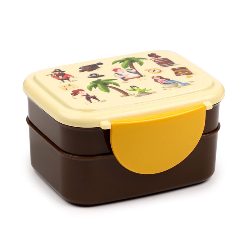 Load image into Gallery viewer, Jolly rogers piraat clip bento box lunchtrommel met bestek
