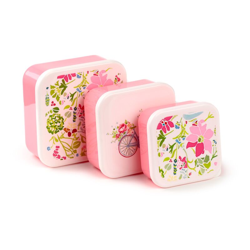 Load image into Gallery viewer, Set 3 lunch box m l xl - julie dodsworth roze botanisch
