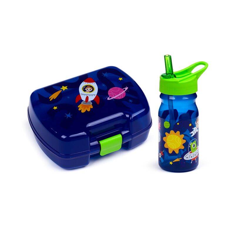 Load image into Gallery viewer, Ruimtevaart lunchbox drinkfles set
