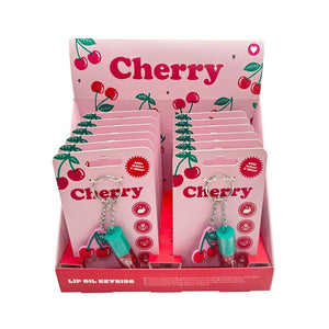 Cherry kersen lipolie stick sleutelhanger met bedeltje