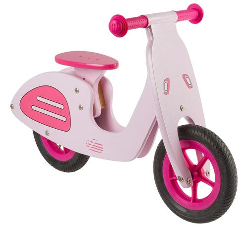 Loopfiets hout vespa roze