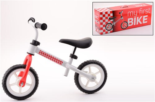 Load image into Gallery viewer, Loopfiets staal wit rood
