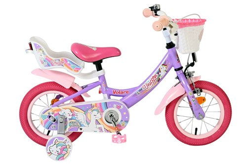 Load image into Gallery viewer, Volare unicorn kinderfiets - meisjes - 12 inch - paars
