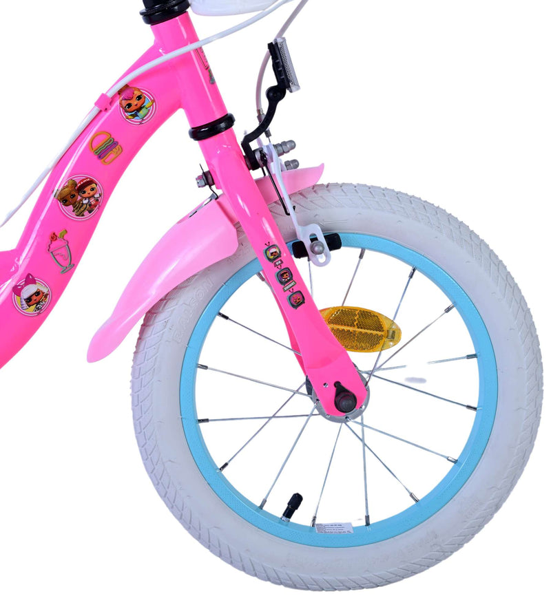 Load image into Gallery viewer, Lol surprise kinderfiets - meisjes - 14 inch - roze - twee handremmen
