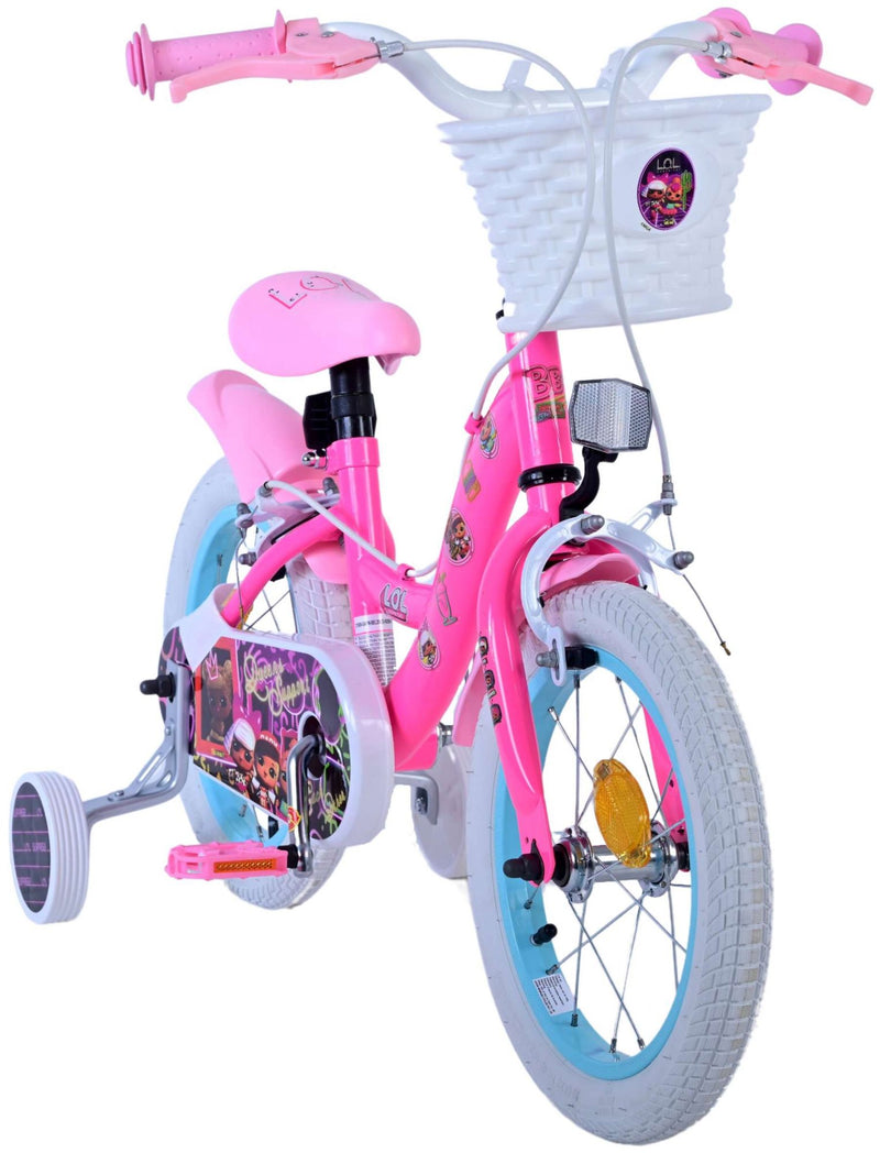 Load image into Gallery viewer, Lol surprise kinderfiets - meisjes - 14 inch - roze - twee handremmen
