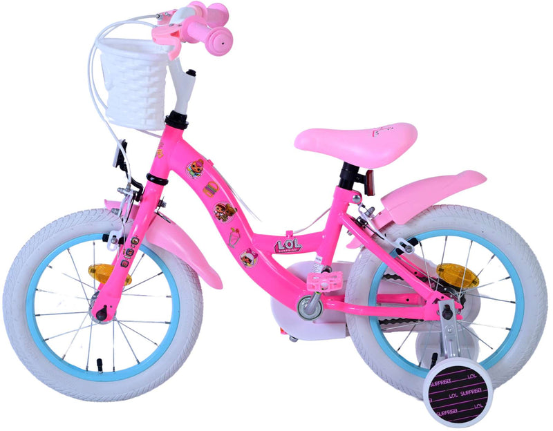 Load image into Gallery viewer, Lol surprise kinderfiets - meisjes - 14 inch - roze - twee handremmen
