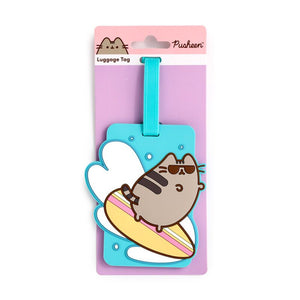 Pusheen de kat zomer surfer pvc kofferlabel