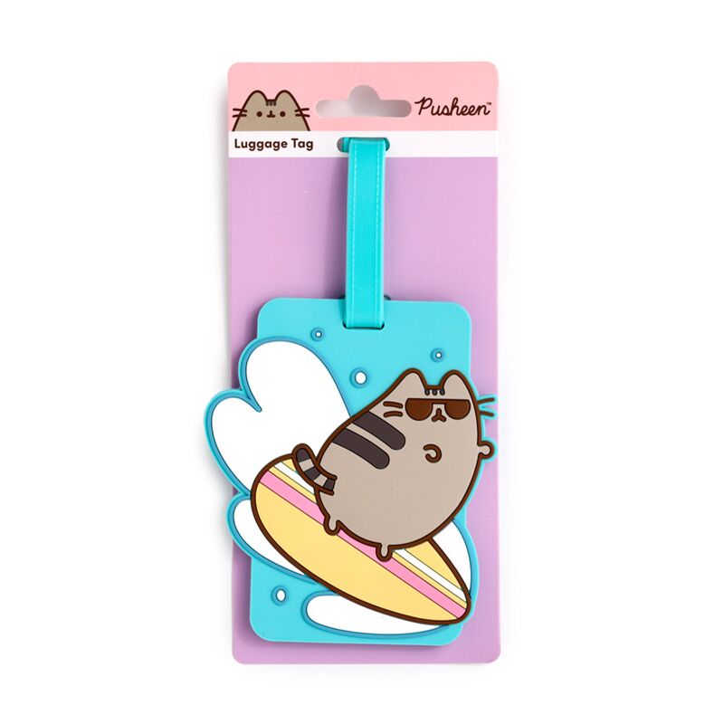 Load image into Gallery viewer, Pusheen de kat zomer surfer pvc kofferlabel

