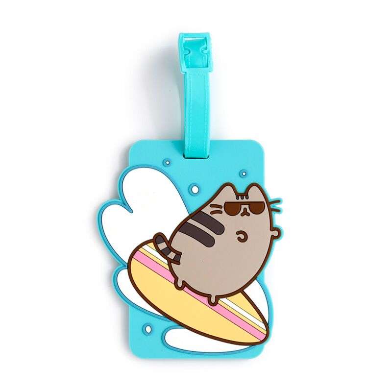 Load image into Gallery viewer, Pusheen de kat zomer surfer pvc kofferlabel
