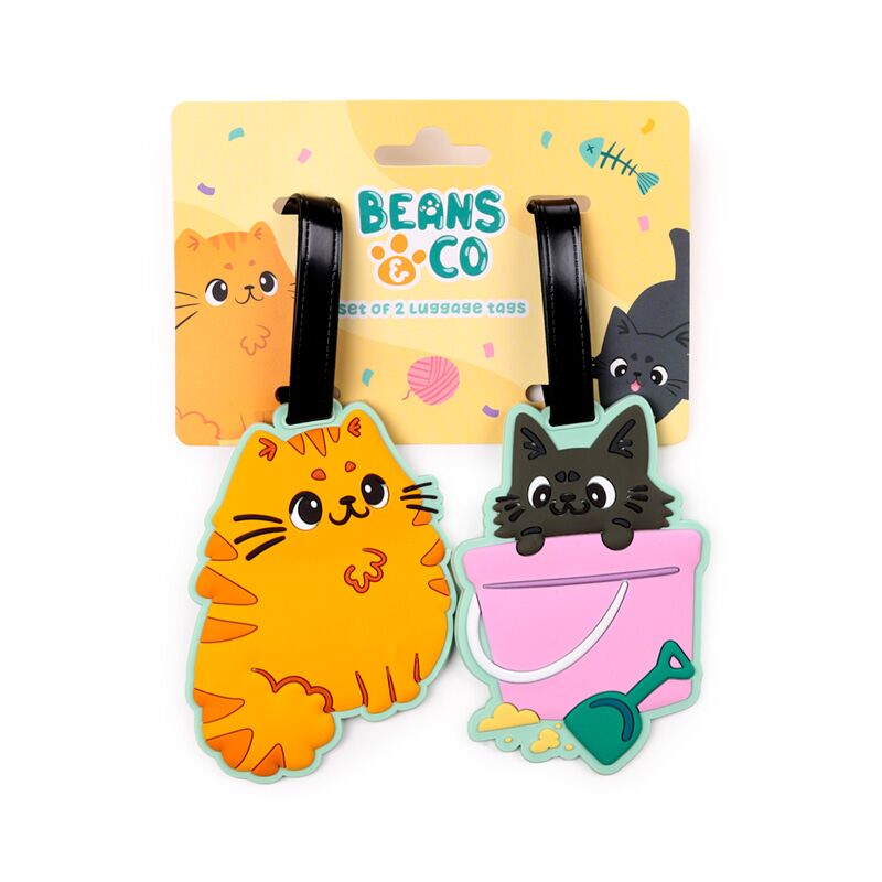 Load image into Gallery viewer, Beans co katten pvc kofferlabel set van 2

