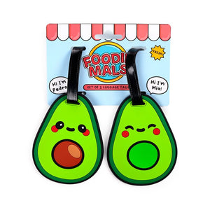 Foodiemals avocado pvc kofferlabel set van 2