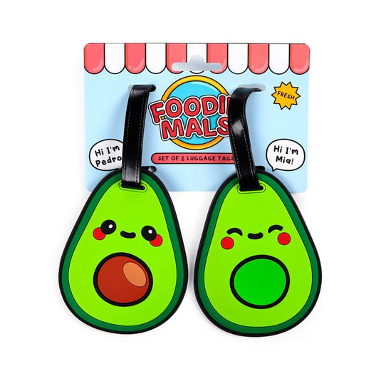 Foodiemals avocado pvc kofferlabel set van 2