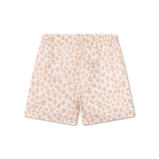 Leopard | beige meisjes uv zwemshort