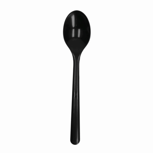 Lepel herbruikbaar zwart pp 185mm (50 stuks)