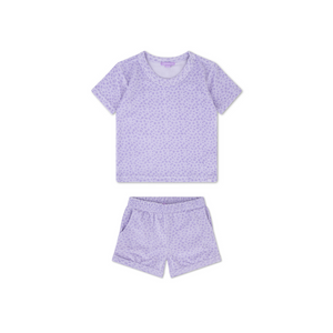 Leopard | lila meisjes set strand - muslin
