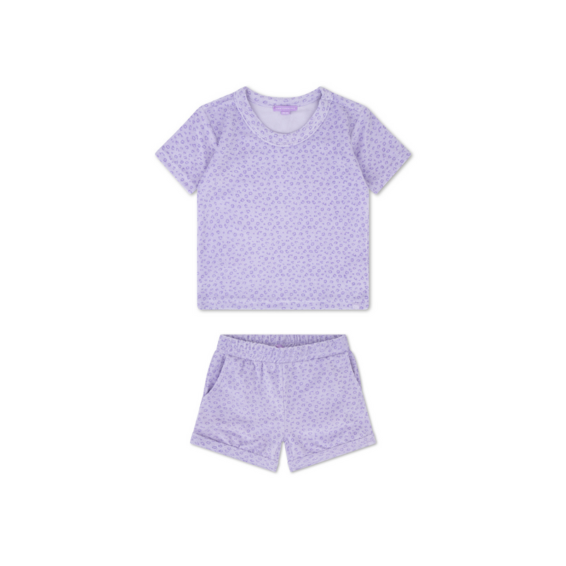 Load image into Gallery viewer, Leopard | lila meisjes set strand - muslin

