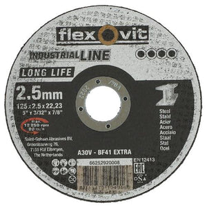 Flexovit dss industrial 125x2.5x22.23 a30v t41 staal | 25 stuks