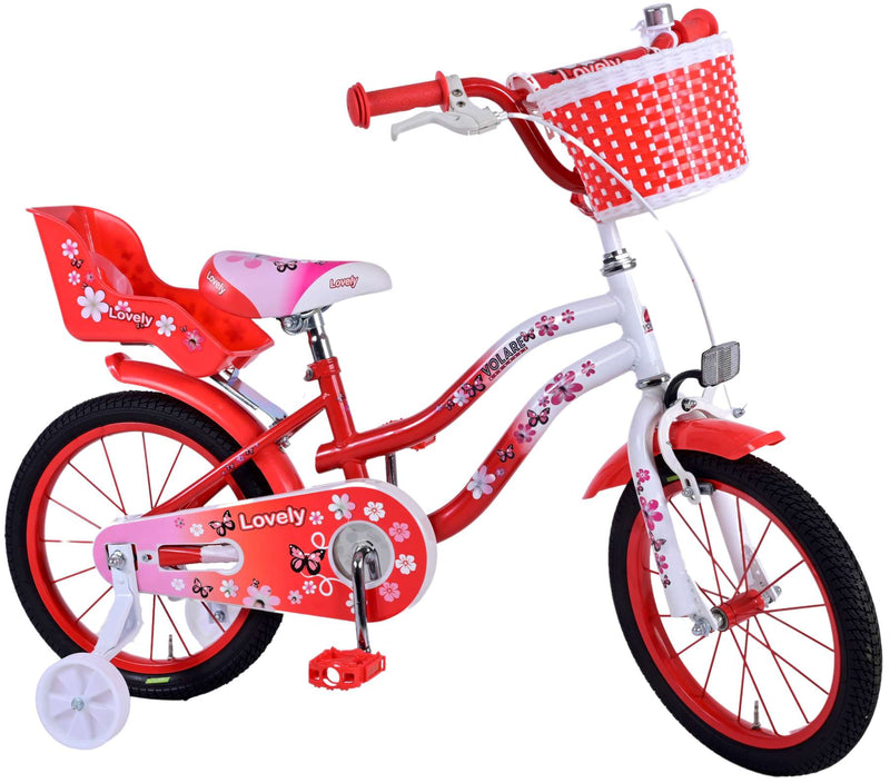 Load image into Gallery viewer, Volare Lovely Kinderfiets Meisjes 16 inch Rood Wit

