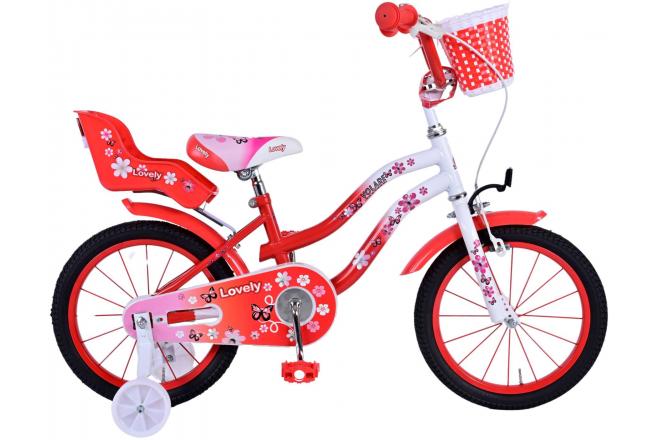 Load image into Gallery viewer, Volare Lovely Kinderfiets Meisjes 16 inch Rood Wit
