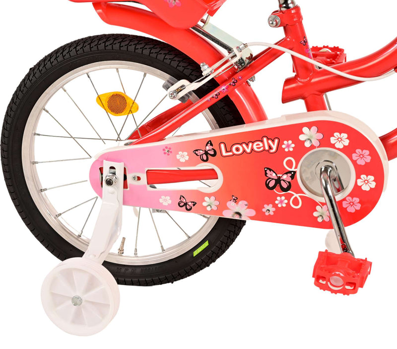 Load image into Gallery viewer, Volare Lovely Kinderfiets - Meisjes - 16 inch - Rood Wit - Twee Handremmen
