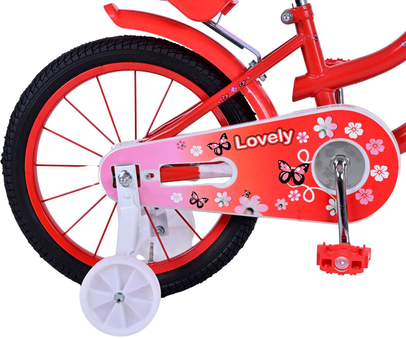 Load image into Gallery viewer, Volare Lovely Kinderfiets Meisjes 16 inch Rood Wit
