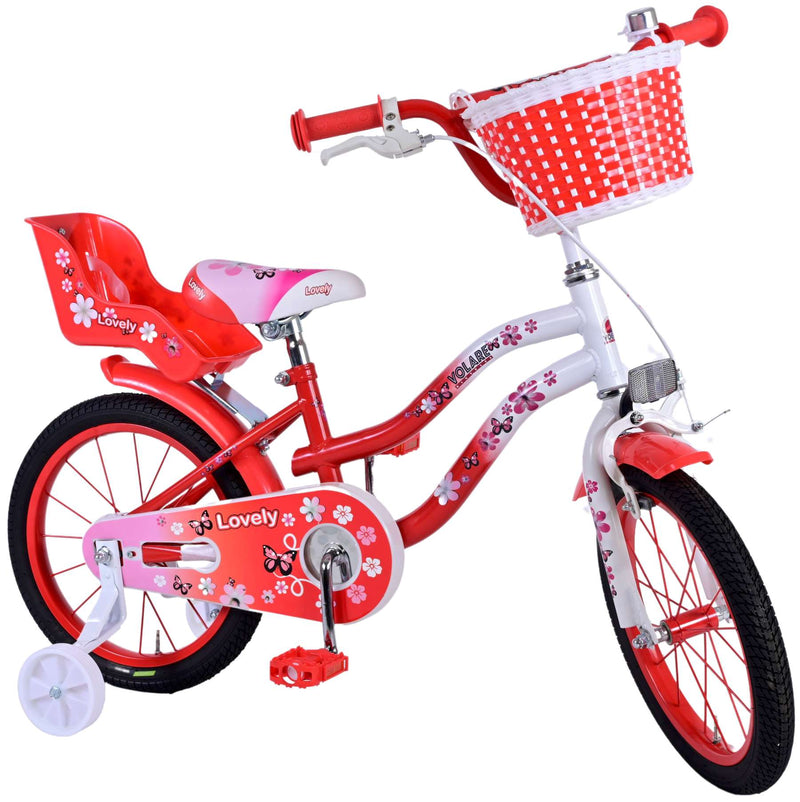 Load image into Gallery viewer, Volare Lovely Kinderfiets Meisjes 16 inch Rood Wit
