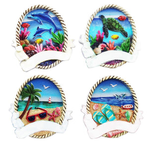 Koraalrif en strand 3d zee strand souvenir magneet
