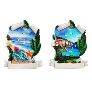 Perkament panorama 3d zee strand souvenir magneet