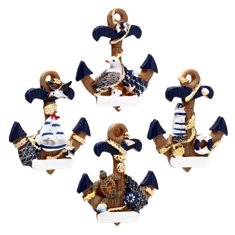 Load image into Gallery viewer, Anker handbeschilderde zee strand souvenir magneet
