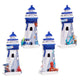 Blauwe vuurtoren 3d zee strand souvenir magneet