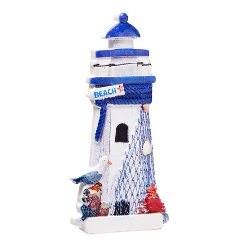 Load image into Gallery viewer, Blauwe vuurtoren 3d zee strand souvenir magneet
