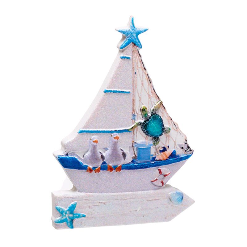 Load image into Gallery viewer, Zeilboot zeeleven 3d zee strand souvenir magneet
