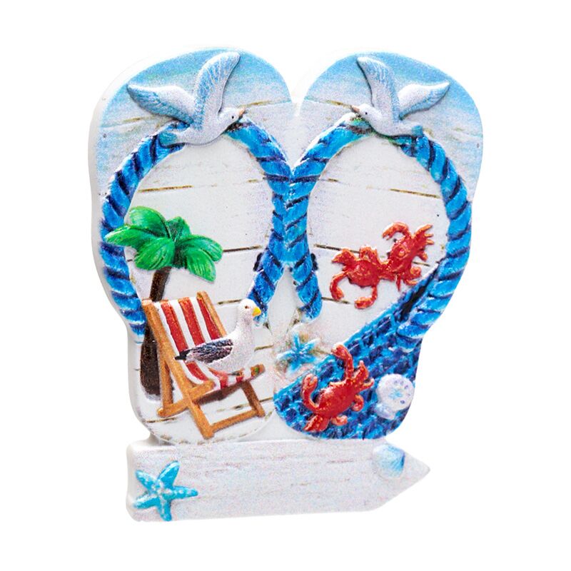 Load image into Gallery viewer, Strandslipper bord 3d zee strand souvenir magneet
