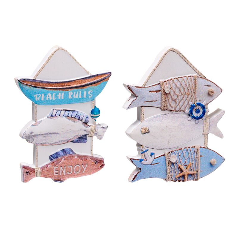 Load image into Gallery viewer, Vis bord 3d zee strand souvenir magneet
