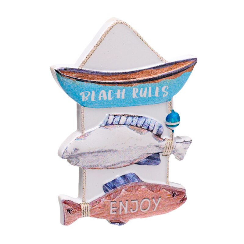 Load image into Gallery viewer, Vis bord 3d zee strand souvenir magneet

