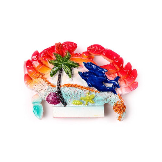 Zee strand souvenir magneet krab-vormig schelpen dolfijn