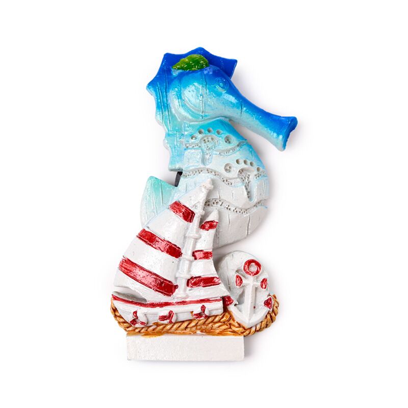 Load image into Gallery viewer, Zee strand souvenir magneet zeepaard zeilboot ankers

