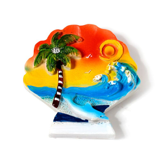 Zee strand souvenir magneet zeepaard schelpen dolfijn