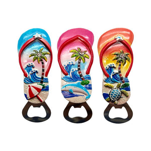 Strandsouvenir magnetische flessenopener strandslipper