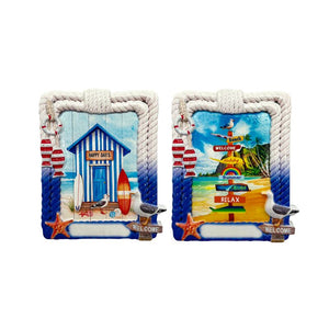 Strand zee magneet touwframe strandborden strandhut