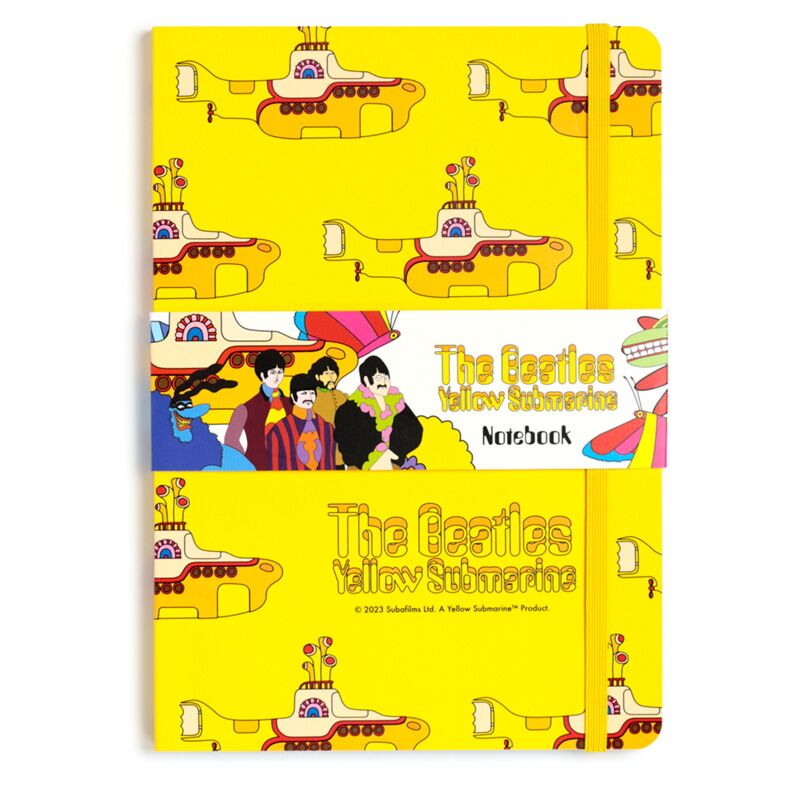 Load image into Gallery viewer, Yellow submarine gerecycled a5 gelinieerd notitieboekje
