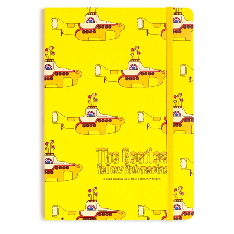 Load image into Gallery viewer, Yellow submarine gerecycled a5 gelinieerd notitieboekje
