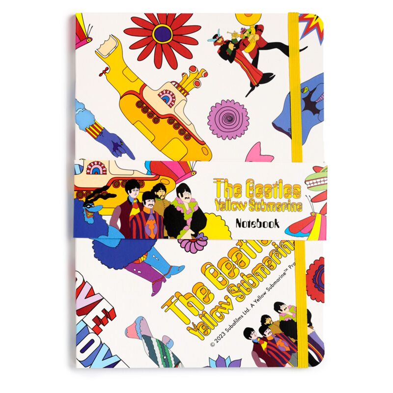 Load image into Gallery viewer, Yellow submarine wit gerecycled a5 gelinieerd notitieboekje
