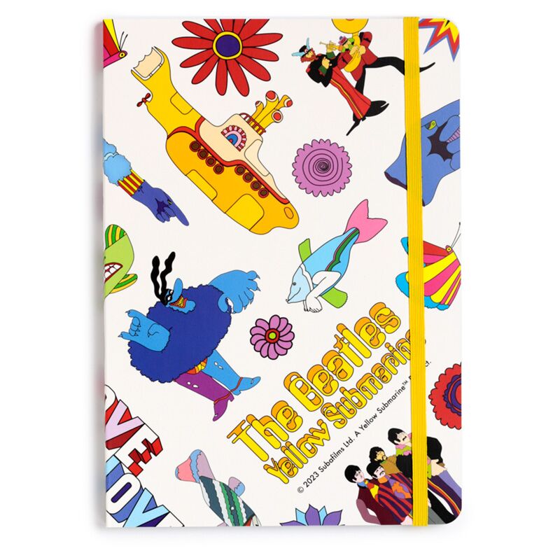 Load image into Gallery viewer, Yellow submarine wit gerecycled a5 gelinieerd notitieboekje
