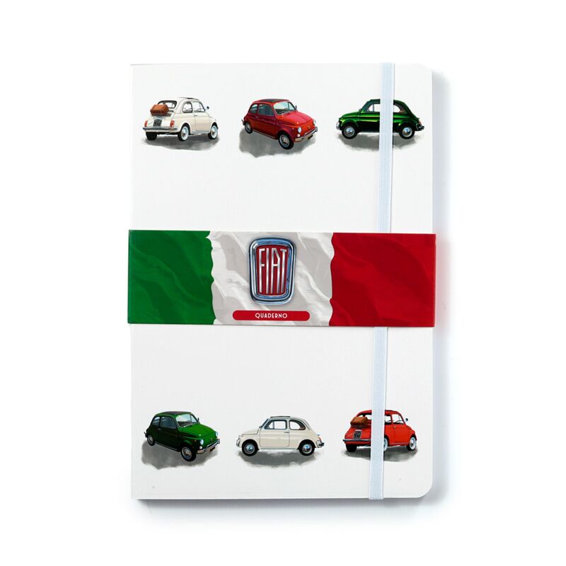 Load image into Gallery viewer, Fiat 500 retro gerecycled a5 gelinieerd notitieboekje
